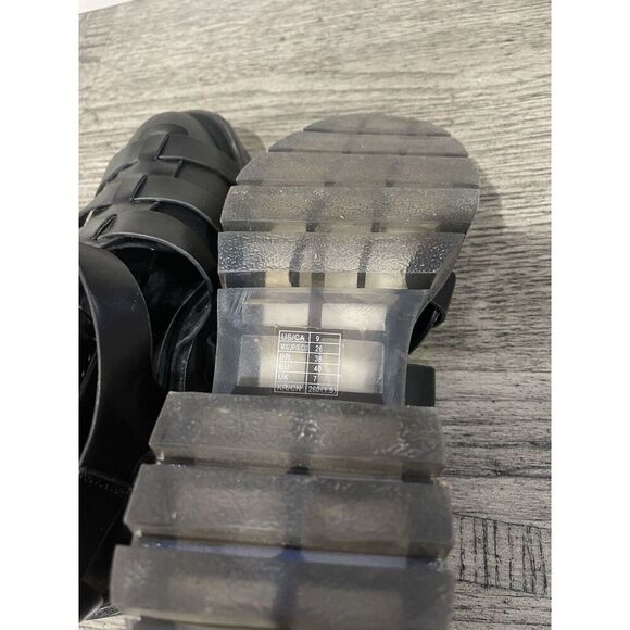 Forever 21 Womens Black 2.5” Platform Heel Gladiator Faux Leather Sandals Size 9 - Picture 6 of 7